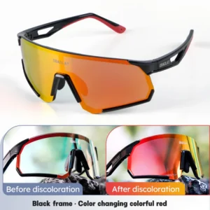 Black Frame - Photochromic Red Lenses