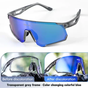 Transparent Gray Frame - Photochromic Blue Lenses