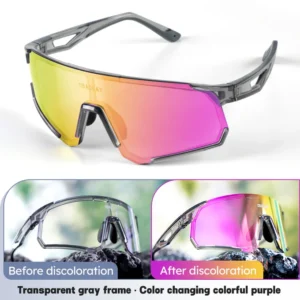 Transparent Gray Frame - Photochromic Purple Lenses