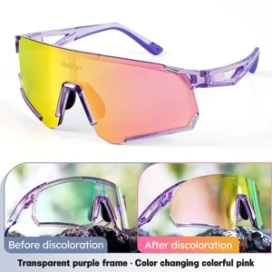 Transparent Purple Frame - Photochromic Pink Lenses